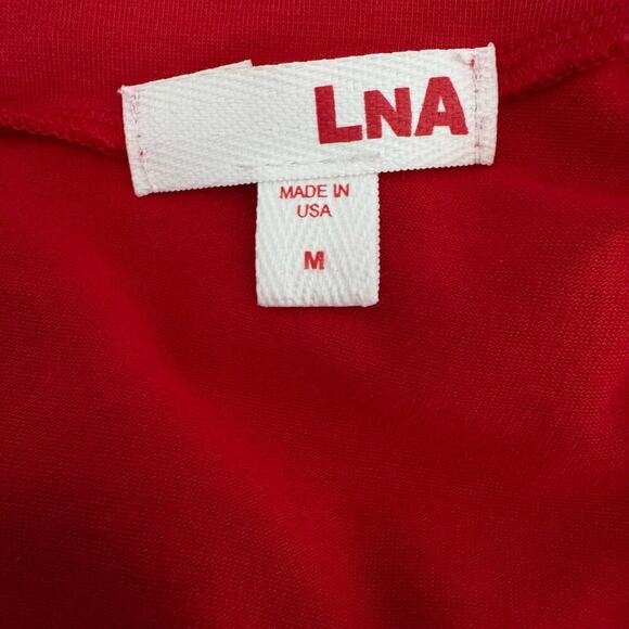 LNA Red Jersey Knit V-Neck T-Shirt Maxi Dress - Picture 8 of 12